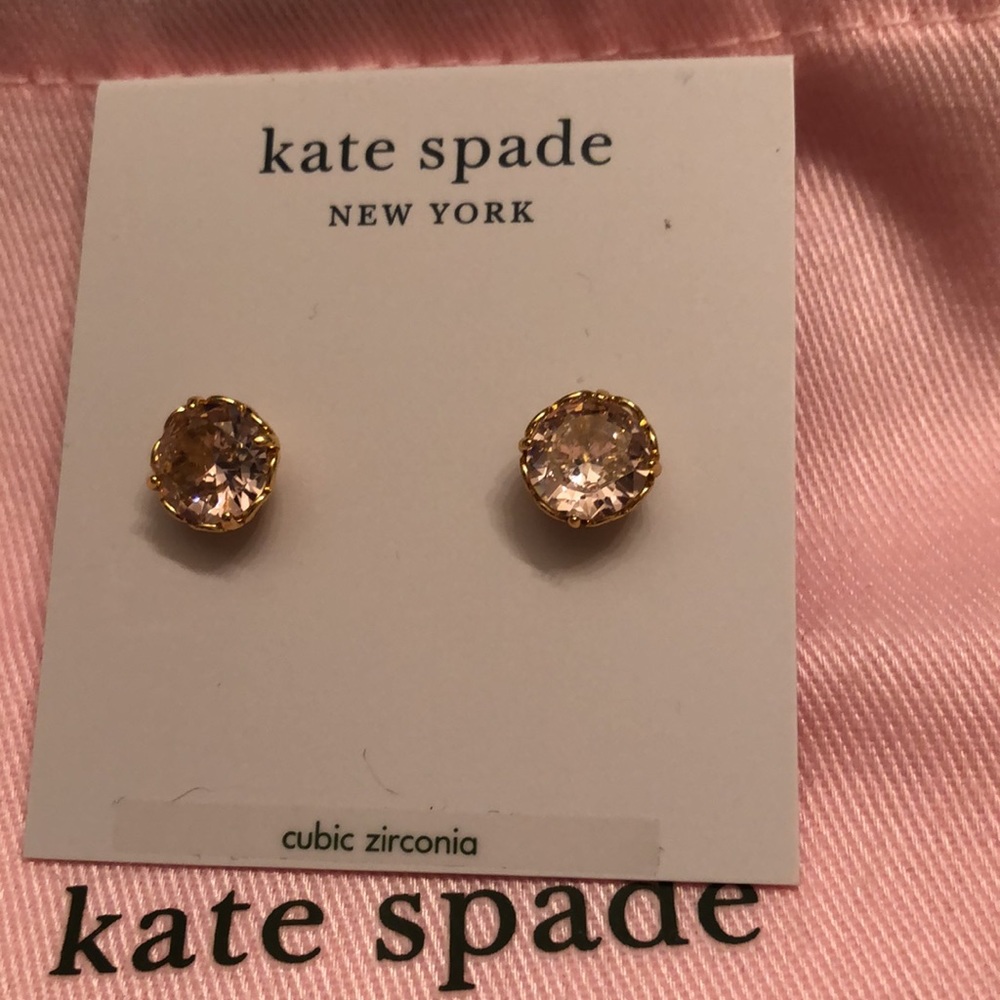 KATE SPADE PINK CUBIC ZIRCONIA PIERCED EARRINGS